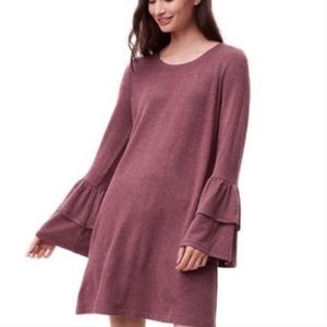 NWOT Loft Mid-Length Dress with Ruffled Sleeves